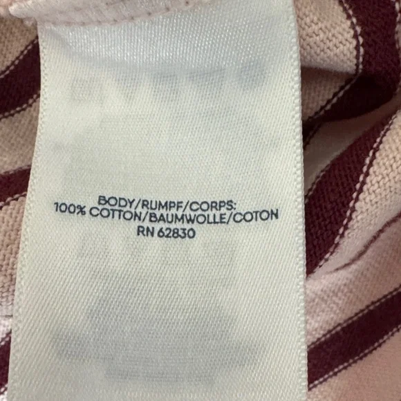 Lands' End Boatneck Tunic Pink and Burgundy Striped Top - Picture 5 of 7